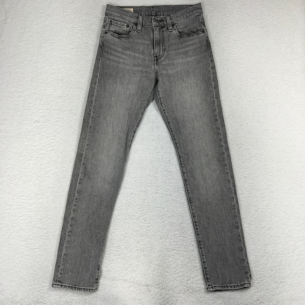 Levis Premium 502 Jeans Mens Gray Denim Tapered Fit Stretch 29x32 (28x30)